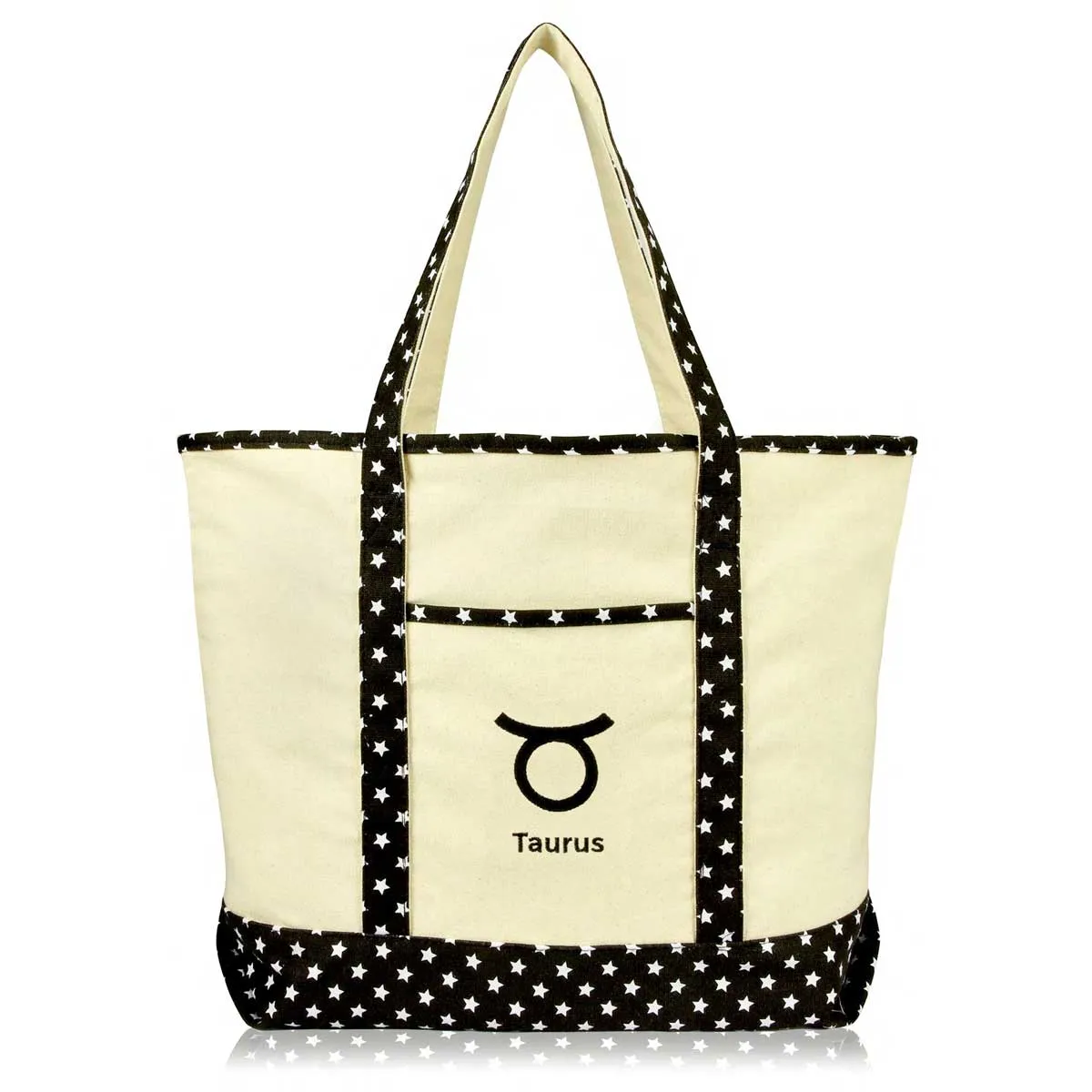 Dalix  Black Star Zodiac Tote Bag
