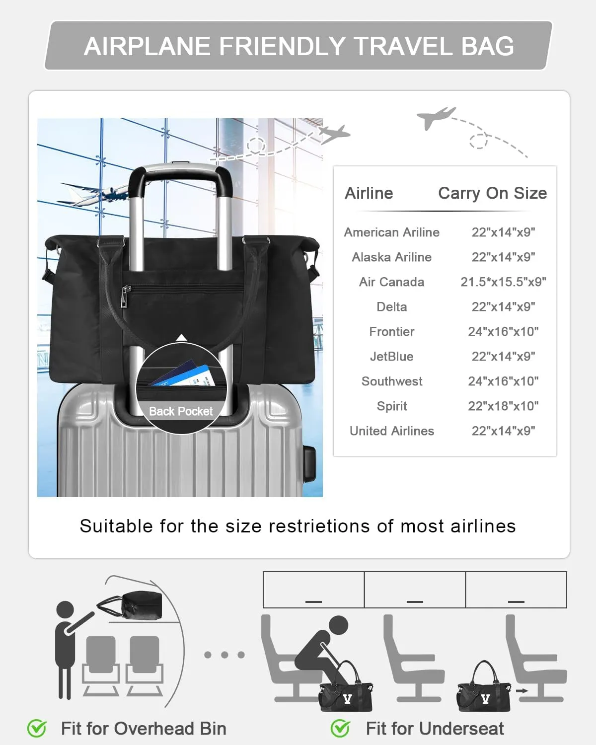 Initial Travel Duffel Bag Sports Gym Bag for Boys Teen Birthday Gifts,Black Personalized Weekender Bag Carry On Tote Bags for Men,Waterproof Overnight Luggage Bag Airplane Travel Essentials(Letter V)