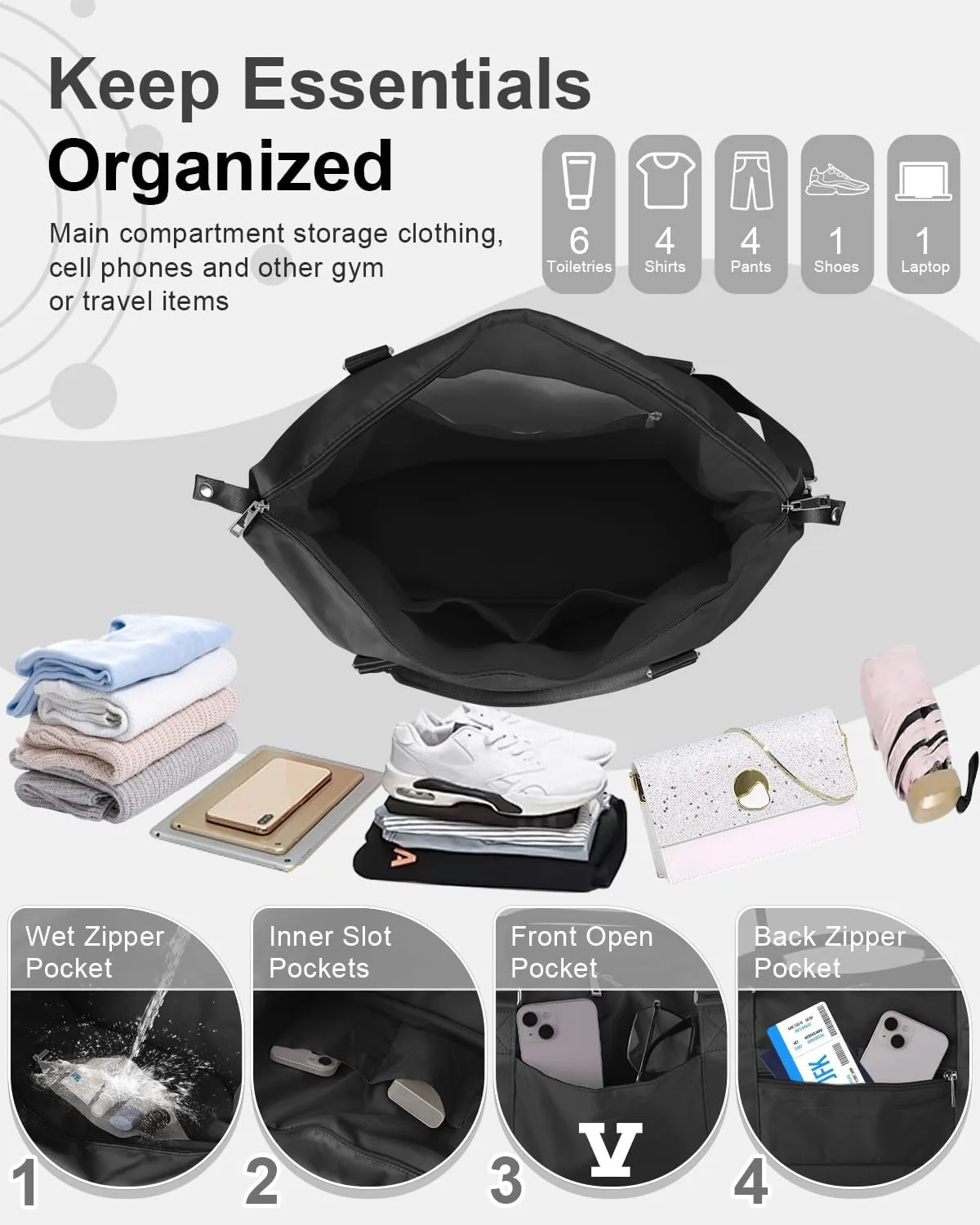 Initial Travel Duffel Bag Sports Gym Bag for Boys Teen Birthday Gifts,Black Personalized Weekender Bag Carry On Tote Bags for Men,Waterproof Overnight Luggage Bag Airplane Travel Essentials(Letter V)