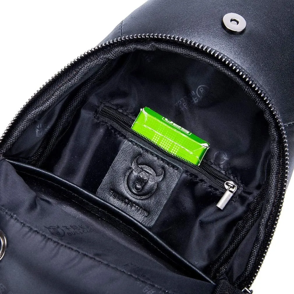KPYWZER Vintage Leather Sling Bag Backpack for Men Crossbody Shoulder Chest Day Pack Backpacks