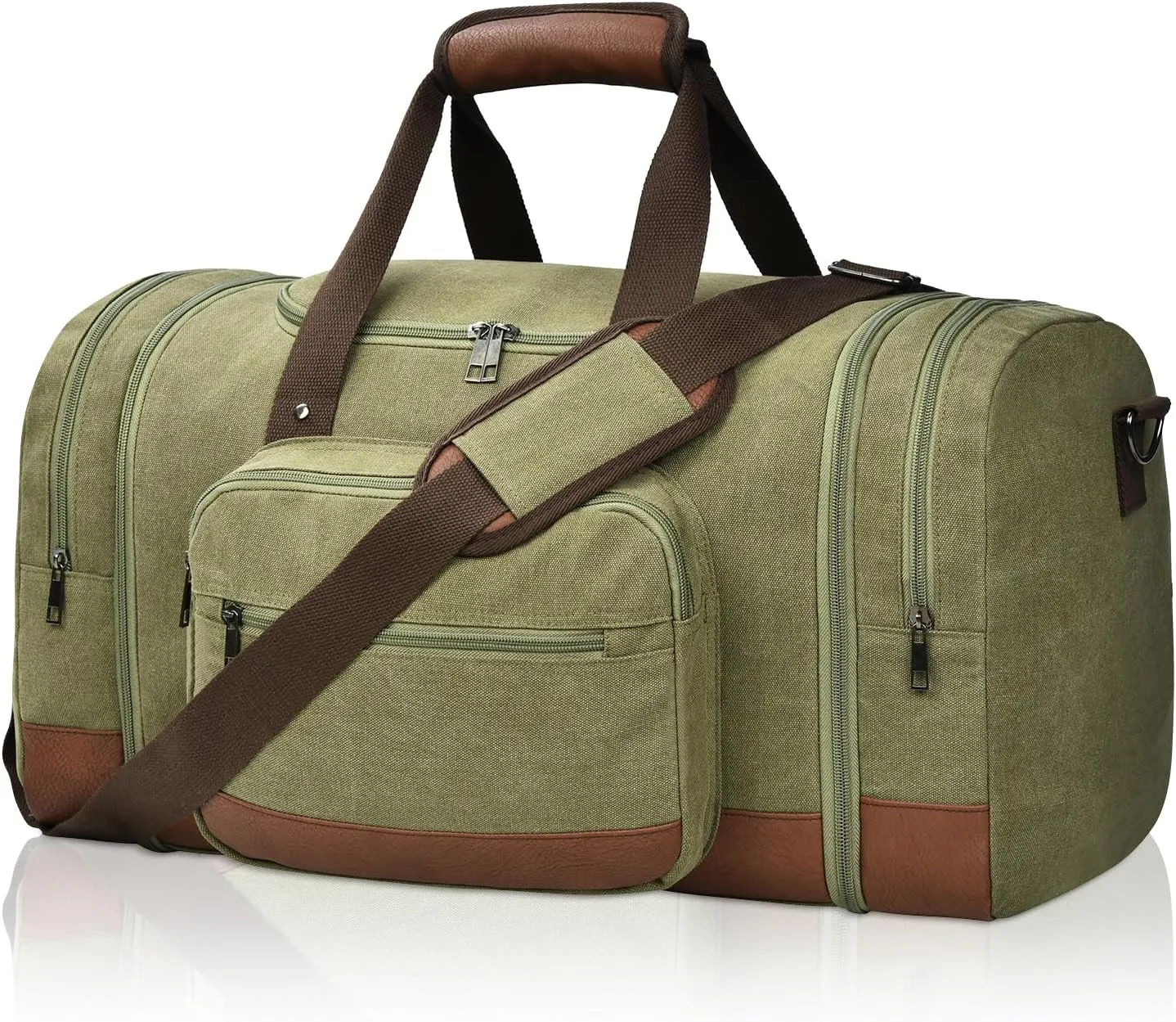 Litvyak Duffle Bag for Travel, Travel Duffel Bags Canvas Overnight Weekend Carry On Duffel Luggage Gym Bag Travel Duffle Bags for Men Women(Army Green)