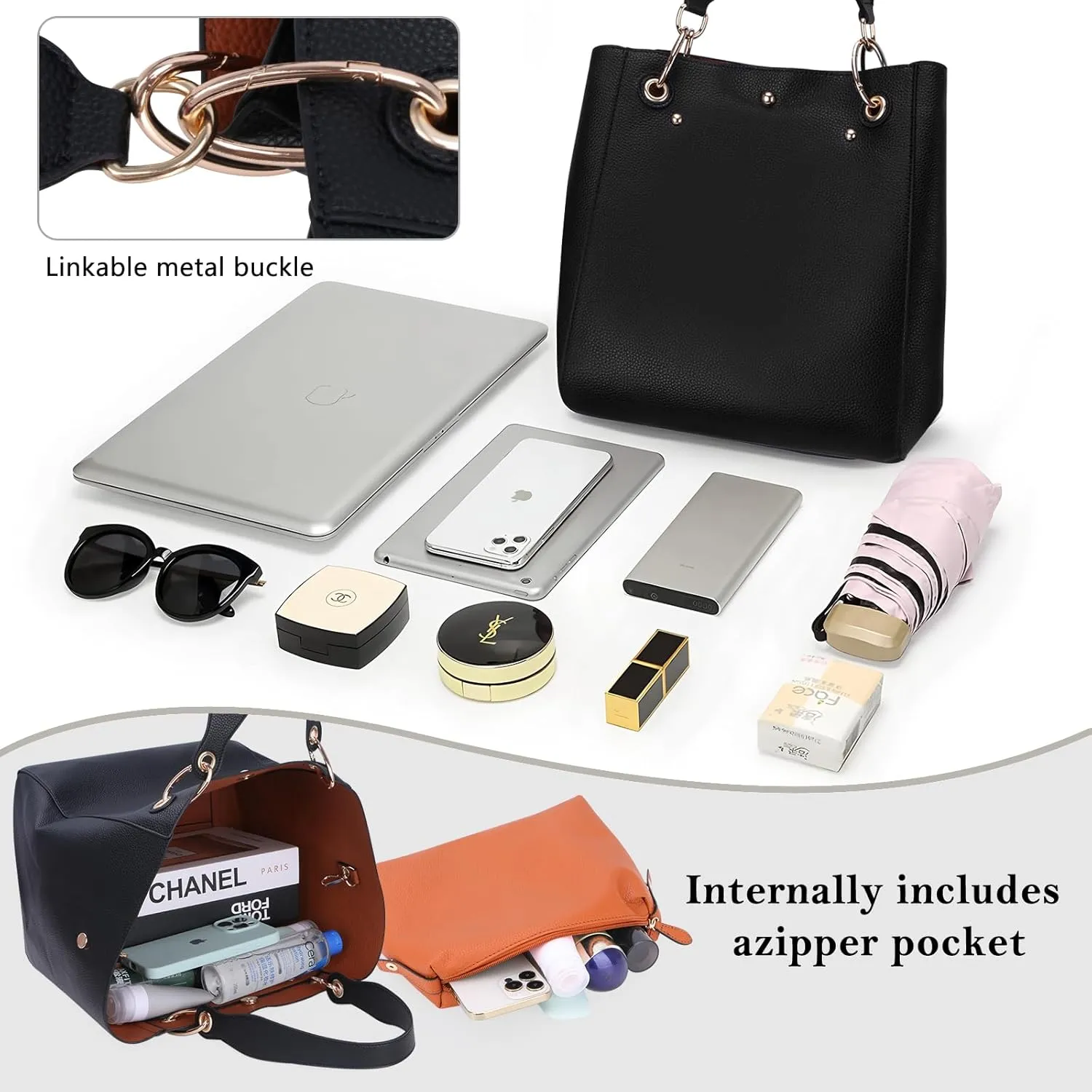 Tote Bag for Women Purses Extra Large Leather Work And Handbags Fashion Shoulder Zipper Tote Bag Travel Hand Bags