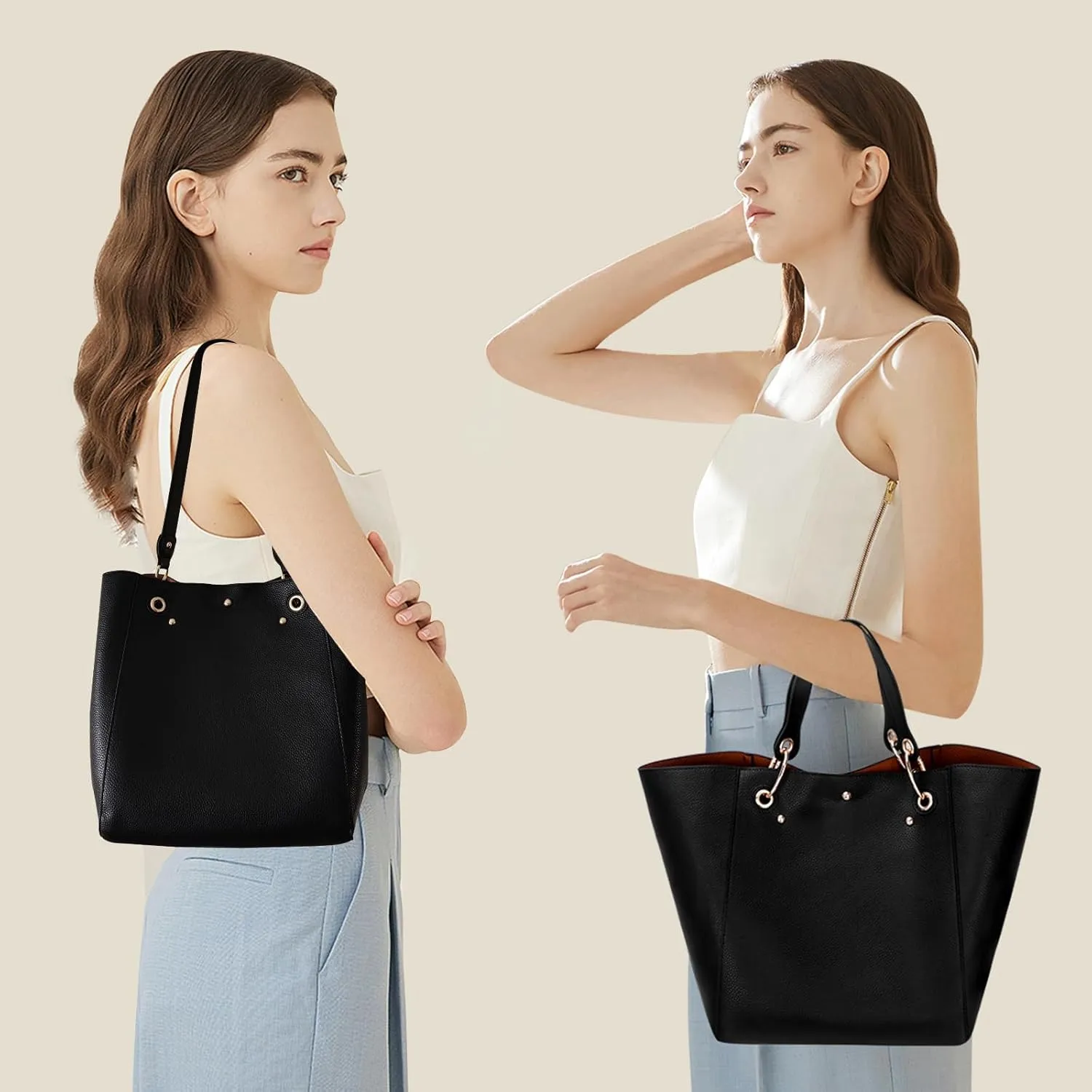 Tote Bag for Women Purses Extra Large Leather Work And Handbags Fashion Shoulder Zipper Tote Bag Travel Hand Bags