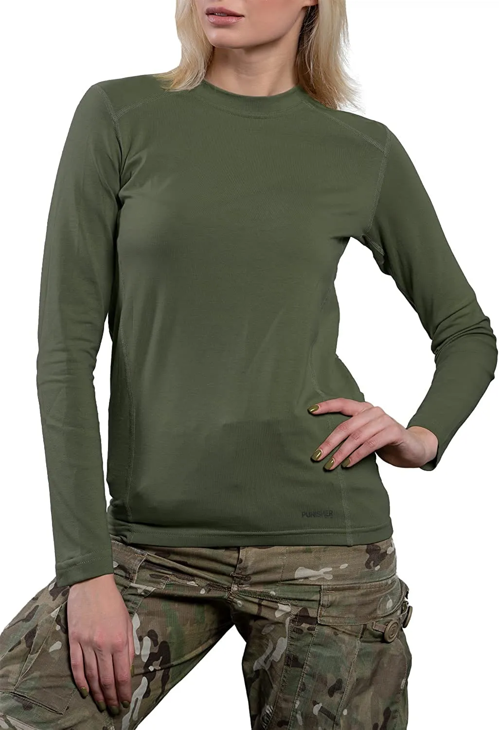 Womens Military Stretch Cotton Underwear Shirt - Tactical Hiking Outdoor - Punisher Combat Line