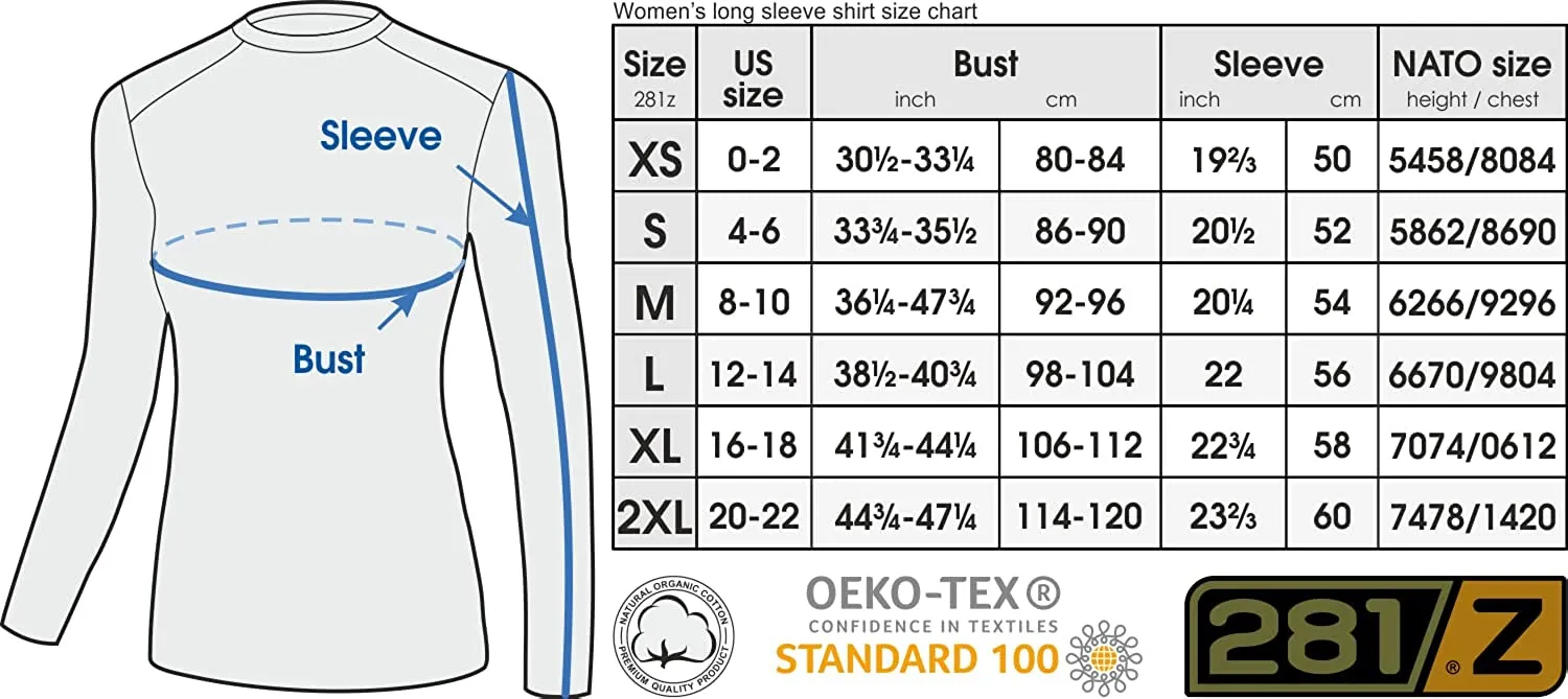 Womens Military Stretch Cotton Underwear Shirt - Tactical Hiking Outdoor - Punisher Combat Line