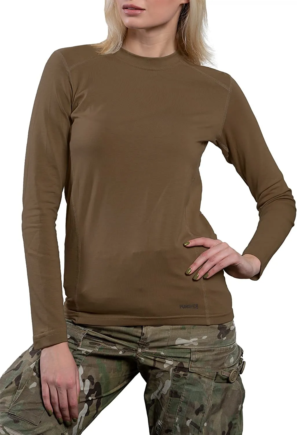 Womens Military Stretch Cotton Underwear Shirt - Tactical Hiking Outdoor - Punisher Combat Line