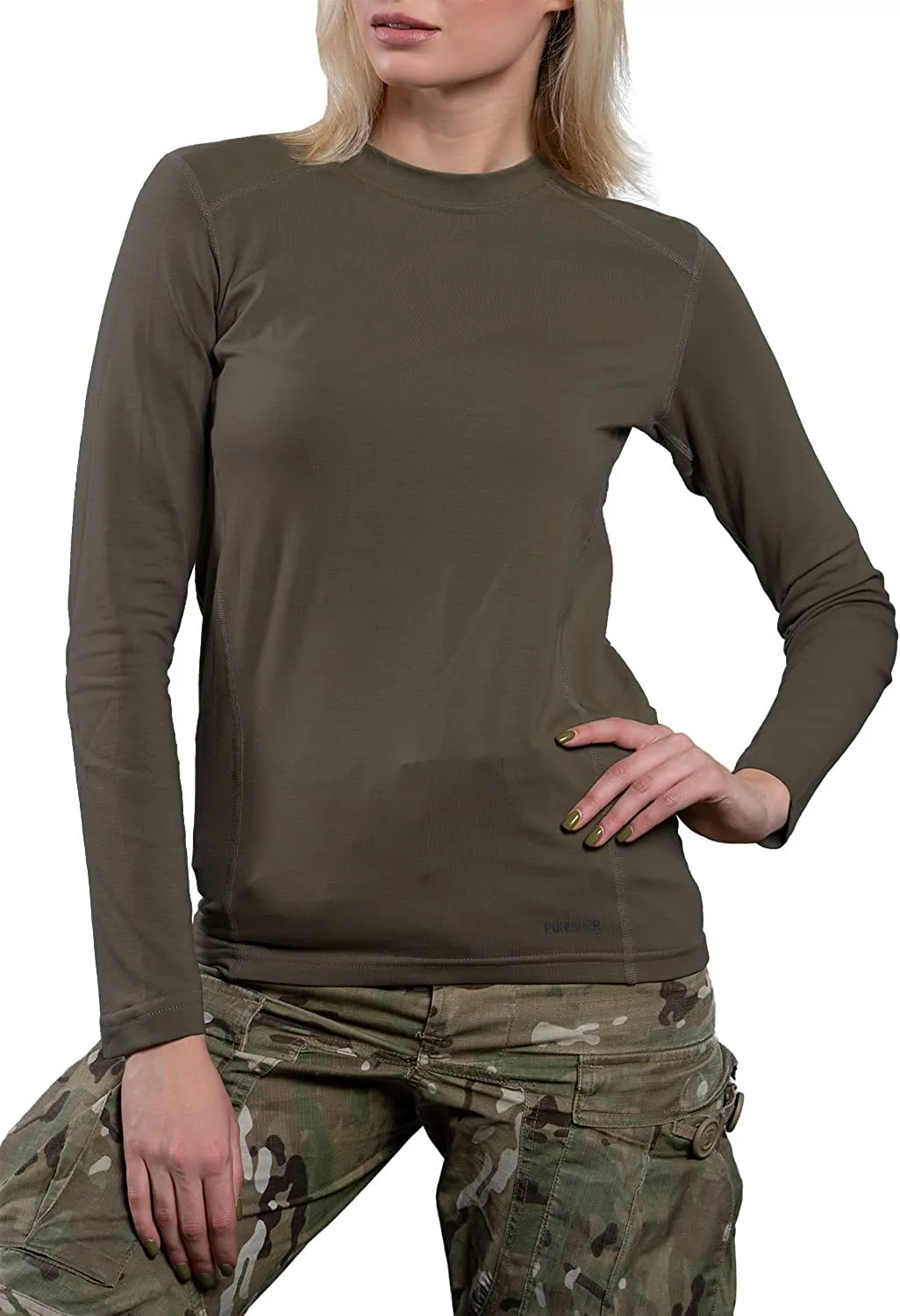 Womens Military Stretch Cotton Underwear Shirt - Tactical Hiking Outdoor - Punisher Combat Line